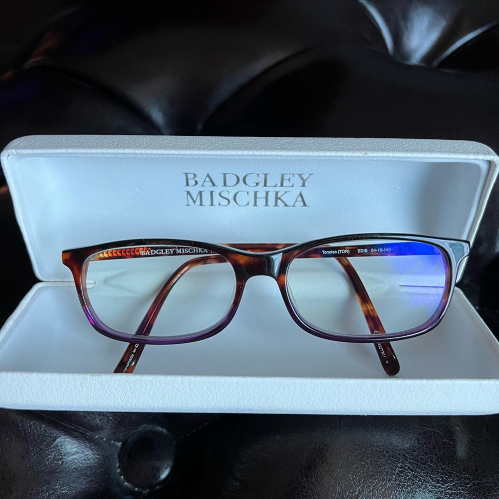 BADGLEY MISHKA Prescription Frames Tortoise Wore 3 times, Like New Condition
